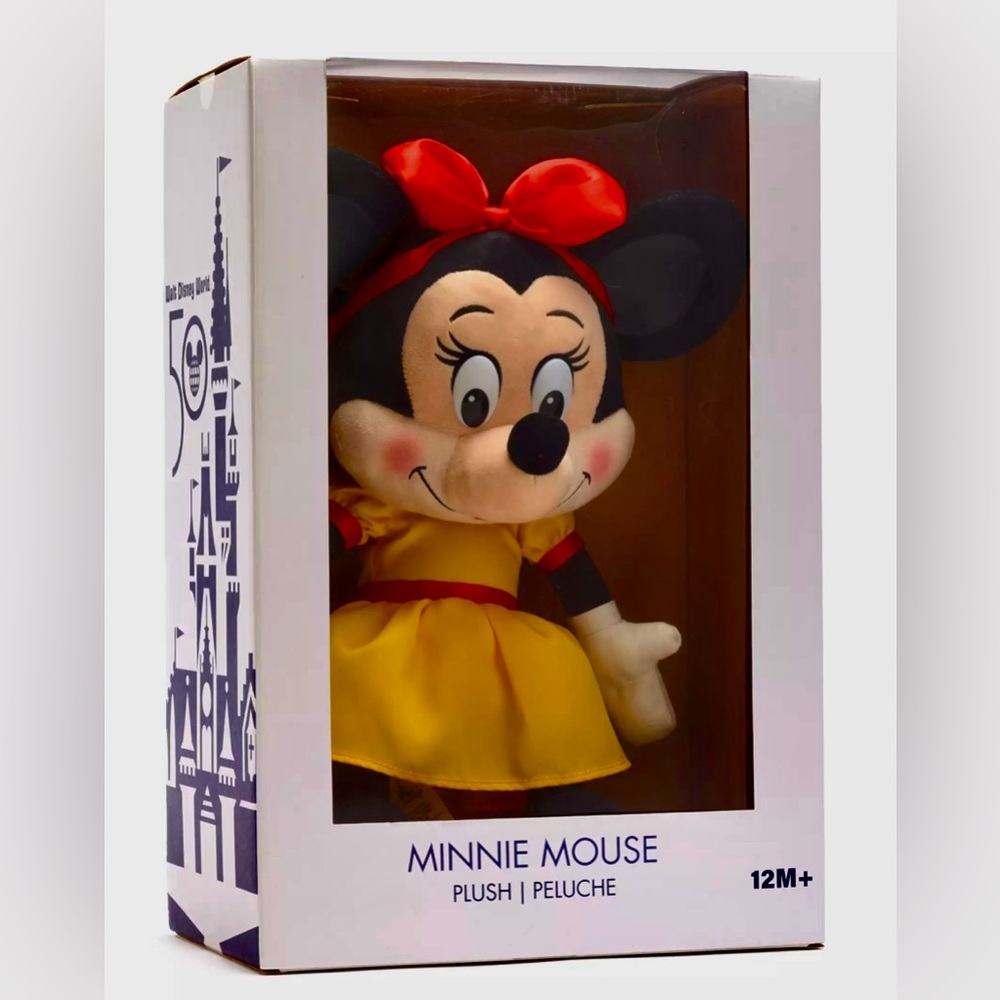 SEALED Walt Disney World Minnie Mouse 50th Anniv. Med. Plush & BNWT H.M. Cards!
